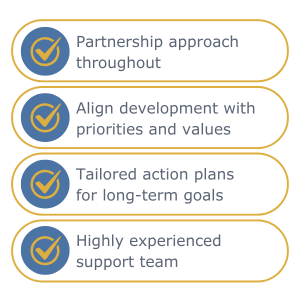 Mentoring programme partnership benefits checklist icon